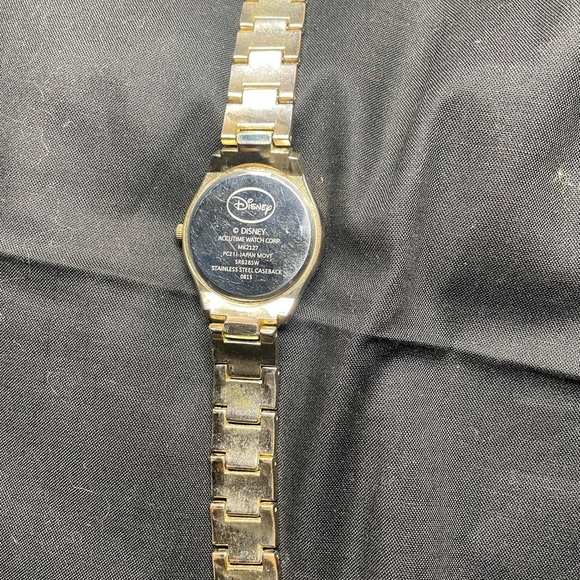 Disney Women's MK2127 Mickey Mouse Rhinestone Accent Gold-Tone Bracelet Watch - Picture 4 of 9